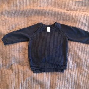 H&M’s toddler sweater | Navy w/ elbow patches